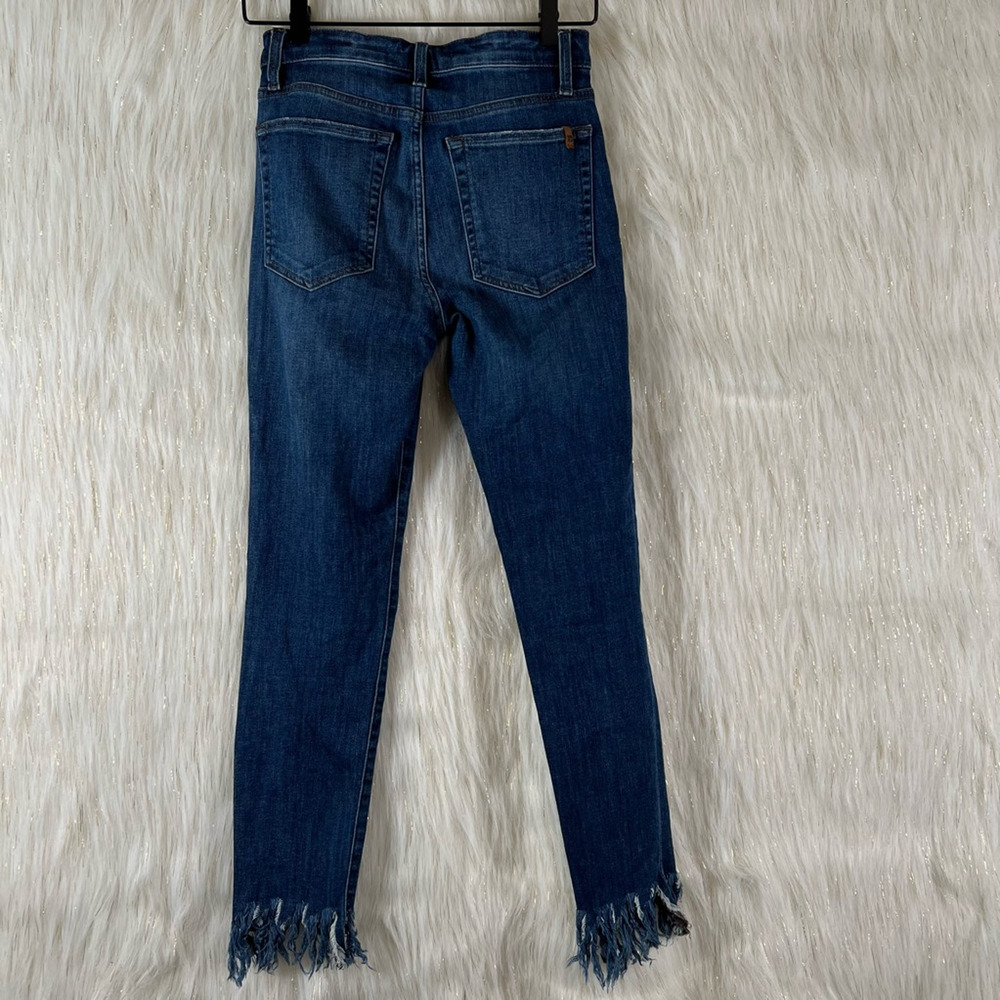 Joes Womens The Charlie Skinny Jeans Blue Stretch Frayed Hem Dark Wash Denim 26 - Picture 4 of 10